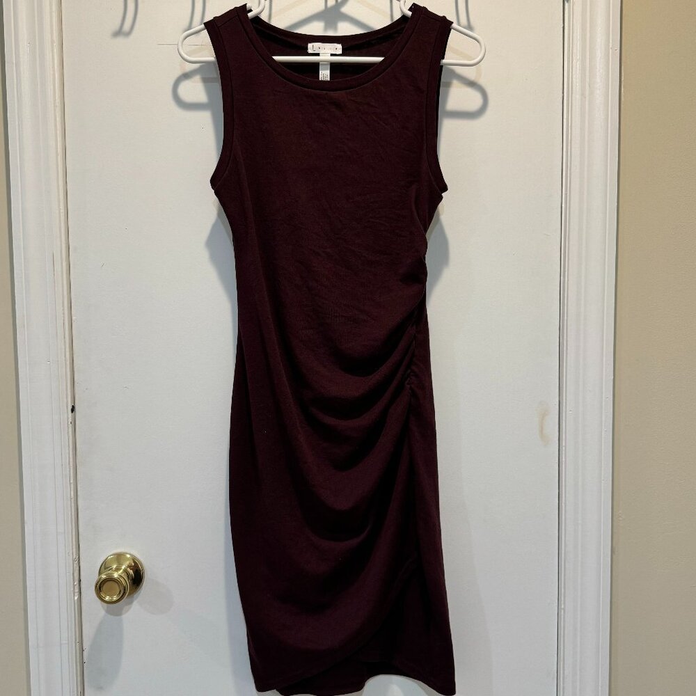 Leith Ruched Body-Con Sleeveless Dress (Size: S)